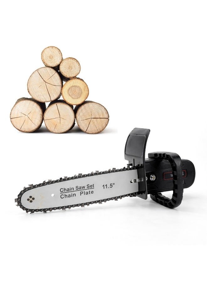 بروفيشنال حامل ملحق لمنشار كهربائي بطول 11.5 بوصة لطاحونة الزاوية، طقم أدوات قطع الخشب مع قضيب توجيه، واقي سلسلة، مقبض، مناسب لقطع أغصان الأشجار، جذوع الأشجار، الخيزران، أدوات كهربائية للغابات والحدائق والأعمال اليدوية، ملحق عالمي متوافق، شديد التحمل، قطع سريع - Image 1